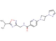 N-[(5-isopropyl-1,2,4-oxadiazol-3-yl)methyl]-6-[3-(1H-pyrazol-1-yl)azetidin-1-yl]nicotinamide