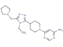 6-{4-[4-ethyl-5-(pyrrolidin-1-ylmethyl)-4H-1,2,4-triazol-3-yl]piperidin-1-yl}pyrimidin-4-amine
