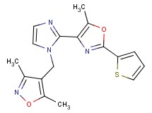 3,5-dimethyl-4-({2-[5-methyl-2-(2-thienyl)-1,3-oxazol-4-yl]-1H-imidazol-1-yl}methyl)isoxazole