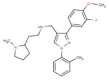 N-{[3-(3-fluoro-4-methoxyphenyl)-1-(2-methylphenyl)-1H-pyrazol-4-yl]methyl}-2-(1-methyl-2-pyrrolidinyl)ethanamine