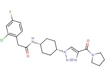 2-(2-chloro-4-fluorophenyl)-N-{cis-4-[4-(1-pyrrolidinylcarbonyl)-1H-1,2,3-triazol-1-yl]cyclohexyl}acetamide