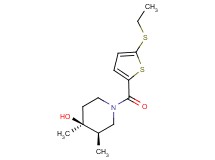 (3R*,4S*)-1-{[5-(ethylthio)-2-thienyl]carbonyl}-3,4-dimethylpiperidin-4-ol