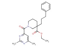 ethyl 1-[(2,6-dimethyl-4-pyrimidinyl)carbonyl]-3-(3-phenylpropyl)-3-piperidinecarboxylate