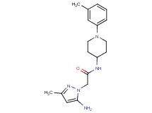 2-(5-amino-3-methyl-1H-pyrazol-1-yl)-N-[1-(3-methylphenyl)piperidin-4-yl]acetamide