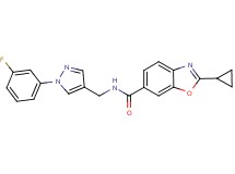 2-cyclopropyl-N-{[1-(3-fluorophenyl)-1H-pyrazol-4-yl]methyl}-1,3-benzoxazole-6-carboxamide