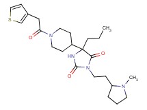 3-[2-(1-methyl-2-pyrrolidinyl)ethyl]-5-propyl-5-[1-(3-thienylacetyl)-4-piperidinyl]-2,4-imidazolidinedione