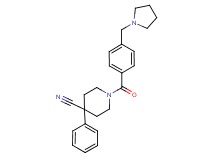 4-phenyl-1-[4-(pyrrolidin-1-ylmethyl)benzoyl]piperidine-4-carbonitrile