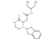 2-[1-(2,3-dihydro-1H-inden-2-yl)-3-oxo-2-piperazinyl]-N-(1-ethylpropyl)acetamide