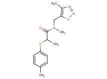 N-methyl-2-[(4-methylphenyl)thio]-N-[(4-methyl-1,2,3-thiadiazol-5-yl)methyl]propanamide