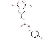 (3S*,4S*)-1-{3-[(4-chlorobenzyl)amino]-3-oxopropyl}-4-isopropyl-3-pyrrolidinecarboxylic acid
