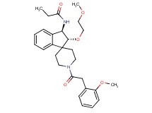 N-{(2R*,3R*)-2-(2-methoxyethoxy)-1'-[(2-methoxyphenyl)acetyl]-2,3-dihydrospiro[indene-1,4'-piperidin]-3-yl}propanamide