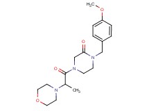 1-(4-methoxybenzyl)-4-[2-(4-morpholinyl)propanoyl]-2-piperazinone