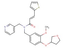 (2E)-N-[3-methoxy-4-(tetrahydro-3-furanyloxy)benzyl]-N-(3-pyridinylmethyl)-3-(2-thienyl)acrylamide