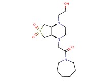 2-[(4aR*,7aS*)-4-(2-azepan-1-yl-2-oxoethyl)-6,6-dioxidohexahydrothieno[3,4-b]pyrazin-1(2H)-yl]ethanol