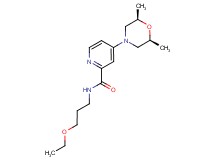 4-[(2R*,6S*)-2,6-dimethyl-4-morpholinyl]-N-(3-ethoxypropyl)-2-pyridinecarboxamide