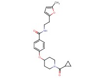 4-{[1-(cyclopropylcarbonyl)piperidin-4-yl]oxy}-N-[2-(5-methyl-2-furyl)ethyl]benzamide