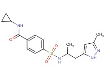 N-cyclopropyl-4-({[1-methyl-2-(3-methyl-1H-pyrazol-5-yl)ethyl]amino}sulfonyl)benzamide