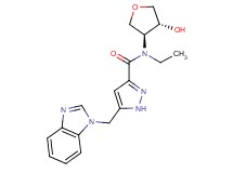 5-(1H-benzimidazol-1-ylmethyl)-N-ethyl-N-[(3S*,4R*)-4-hydroxytetrahydrofuran-3-yl]-1H-pyrazole-3-carboxamide