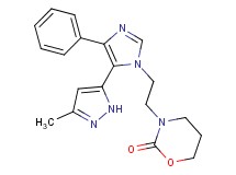 3-{2-[5-(3-methyl-1H-pyrazol-5-yl)-4-phenyl-1H-imidazol-1-yl]ethyl}-1,3-oxazinan-2-one