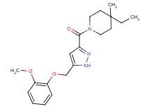 4-ethyl-1-({5-[(2-methoxyphenoxy)methyl]-1H-pyrazol-3-yl}carbonyl)-4-methylpiperidine