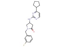 4-[(4-cyclopentylpyrimidin-2-yl)amino]-1-(3-fluorobenzyl)pyrrolidin-2-one