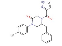 5-benzyl-1-(4-methylphenyl)-4-(1H-pyrazol-3-ylcarbonyl)-2-piperazinone