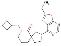 7-(cyclobutylmethyl)-2-(2-ethyl[1,3]oxazolo[5,4-d]pyrimidin-7-yl)-2,7-diazaspiro[4.5]decan-6-one