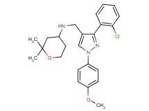 N-{[3-(2-chlorophenyl)-1-(4-methoxyphenyl)-1H-pyrazol-4-yl]methyl}-2,2-dimethyltetrahydro-2H-pyran-4-amine