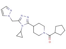 1-(cyclopentylcarbonyl)-4-[4-cyclopropyl-5-(1H-pyrazol-1-ylmethyl)-4H-1,2,4-triazol-3-yl]piperidine