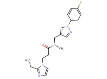 3-(2-ethyl-1H-imidazol-1-yl)-N-{[1-(4-fluorophenyl)-1H-pyrazol-4-yl]methyl}-N-methylpropanamide