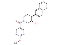 (3S*,4S*)-1-[(2-methoxypyrimidin-5-yl)carbonyl]-4-(2-naphthyl)piperidin-3-ol