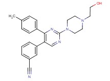 3-[2-[4-(2-hydroxyethyl)piperazin-1-yl]-4-(4-methylphenyl)pyrimidin-5-yl]benzonitrile