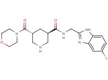 (3R*,5R*)-N-[(5-fluoro-1H-benzimidazol-2-yl)methyl]-5-(morpholin-4-ylcarbonyl)piperidine-3-carboxamide