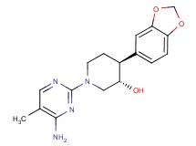 (3S*,4S*)-1-(4-amino-5-methylpyrimidin-2-yl)-4-(1,3-benzodioxol-5-yl)piperidin-3-ol