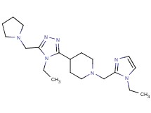 1-[(1-ethyl-1H-imidazol-2-yl)methyl]-4-[4-ethyl-5-(pyrrolidin-1-ylmethyl)-4H-1,2,4-triazol-3-yl]piperidine