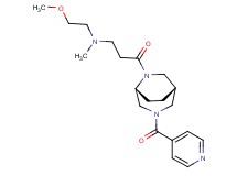 3-[(1S*,5R*)-3-isonicotinoyl-3,6-diazabicyclo[3.2.2]non-6-yl]-N-(2-methoxyethyl)-N-methyl-3-oxo-1-propanamine