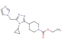 ethyl 4-[4-cyclopropyl-5-(1H-imidazol-1-ylmethyl)-4H-1,2,4-triazol-3-yl]piperidine-1-carboxylate