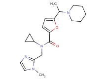 N-cyclopropyl-N-[(1-methyl-1H-imidazol-2-yl)methyl]-5-(1-piperidin-1-ylethyl)-2-furamide