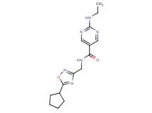 N-[(5-cyclopentyl-1,2,4-oxadiazol-3-yl)methyl]-2-(ethylamino)-5-pyrimidinecarboxamide
