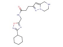 N-[(3-cyclohexyl-1,2,4-oxadiazol-5-yl)methyl]-3-(4,5,6,7-tetrahydropyrazolo[1,5-a]pyrazin-2-yl)propanamide