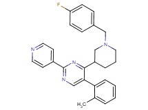 4-[1-(4-fluorobenzyl)-3-piperidinyl]-5-(2-methylphenyl)-2-(4-pyridinyl)pyrimidine