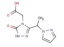 {5-oxo-3-[1-(1H-pyrazol-1-yl)ethyl]-1,5-dihydro-4H-1,2,4-triazol-4-yl}acetic acid