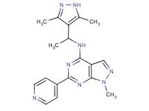 N-[1-(3,5-dimethyl-1H-pyrazol-4-yl)ethyl]-1-methyl-6-(4-pyridinyl)-1H-pyrazolo[3,4-d]pyrimidin-4-amine