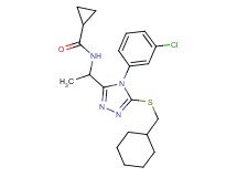 N-(1-{4-(3-chlorophenyl)-5-[(cyclohexylmethyl)thio]-4H-1,2,4-triazol-3-yl}ethyl)cyclopropanecarboxamide