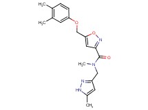 5-[(3,4-dimethylphenoxy)methyl]-N-methyl-N-[(5-methyl-1H-pyrazol-3-yl)methyl]-3-isoxazolecarboxamide