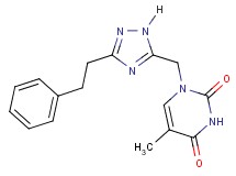 5-methyl-1-{[3-(2-phenylethyl)-1H-1,2,4-triazol-5-yl]methyl}pyrimidine-2,4(1H,3H)-dione