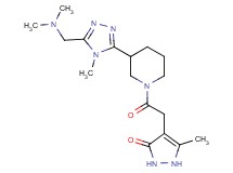 4-[2-(3-{5-[(dimethylamino)methyl]-4-methyl-4H-1,2,4-triazol-3-yl}piperidin-1-yl)-2-oxoethyl]-5-methyl-1,2-dihydro-3H-pyrazol-3-one