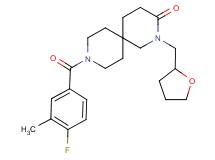 9-(4-fluoro-3-methylbenzoyl)-2-(tetrahydrofuran-2-ylmethyl)-2,9-diazaspiro[5.5]undecan-3-one
