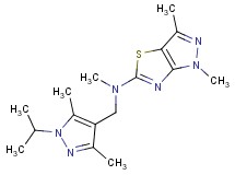 N-[(1-isopropyl-3,5-dimethyl-1H-pyrazol-4-yl)methyl]-N,1,3-trimethyl-1H-pyrazolo[3,4-d][1,3]thiazol-5-amine