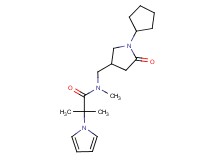 N-[(1-cyclopentyl-5-oxopyrrolidin-3-yl)methyl]-N,2-dimethyl-2-(1H-pyrrol-1-yl)propanamide